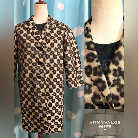 Ann Taylor Jackets & Blazers - Animal print shine Ann Taylor long jacket, SP